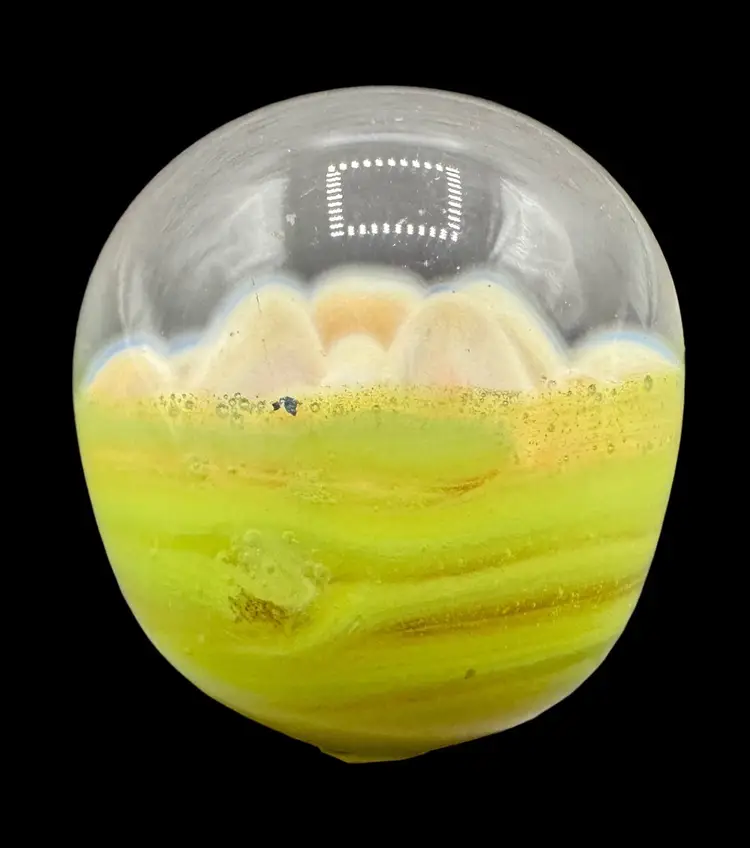 Mistake Error Second Contemporary Handmade Art Glass Marble 1.04” Anemone Oblong