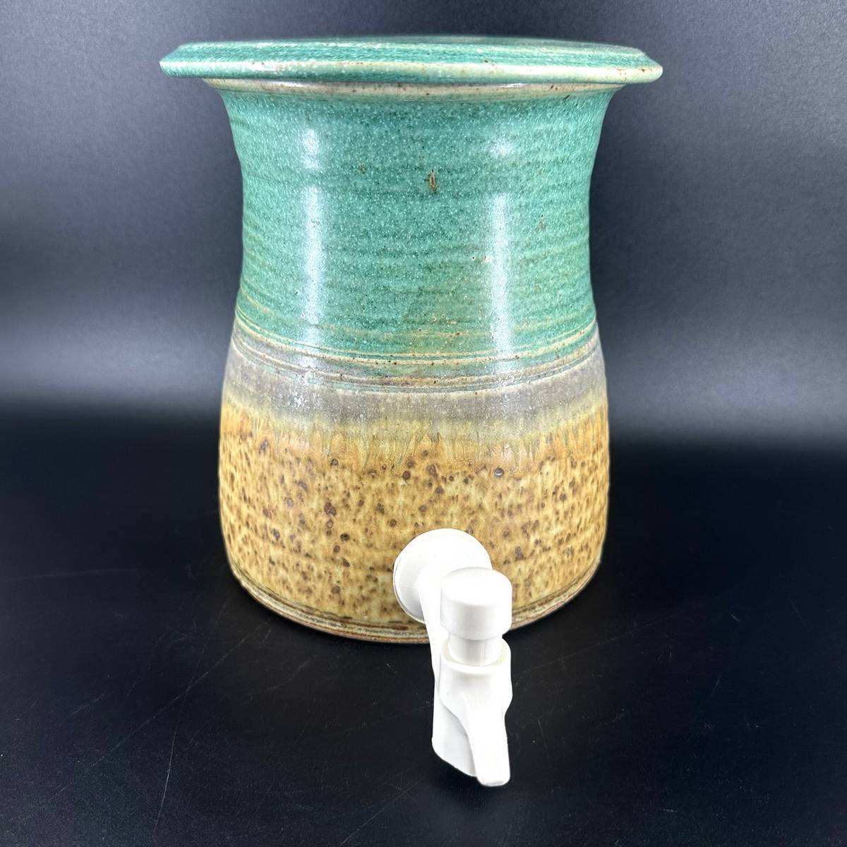 Pyrex Spigot Niknax · Studio Pottery Beverage Spigot Signed