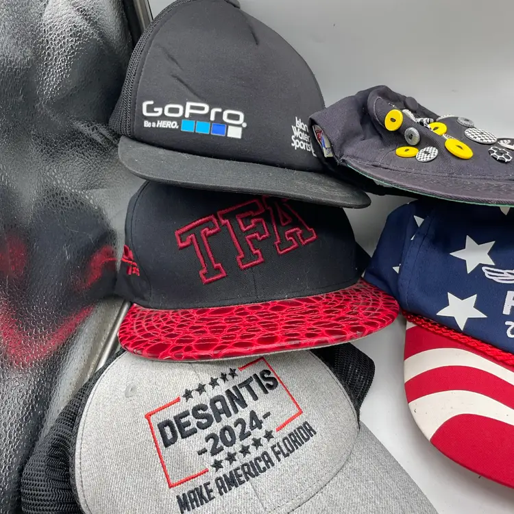 Caps X 8 Buttons, Political Etc