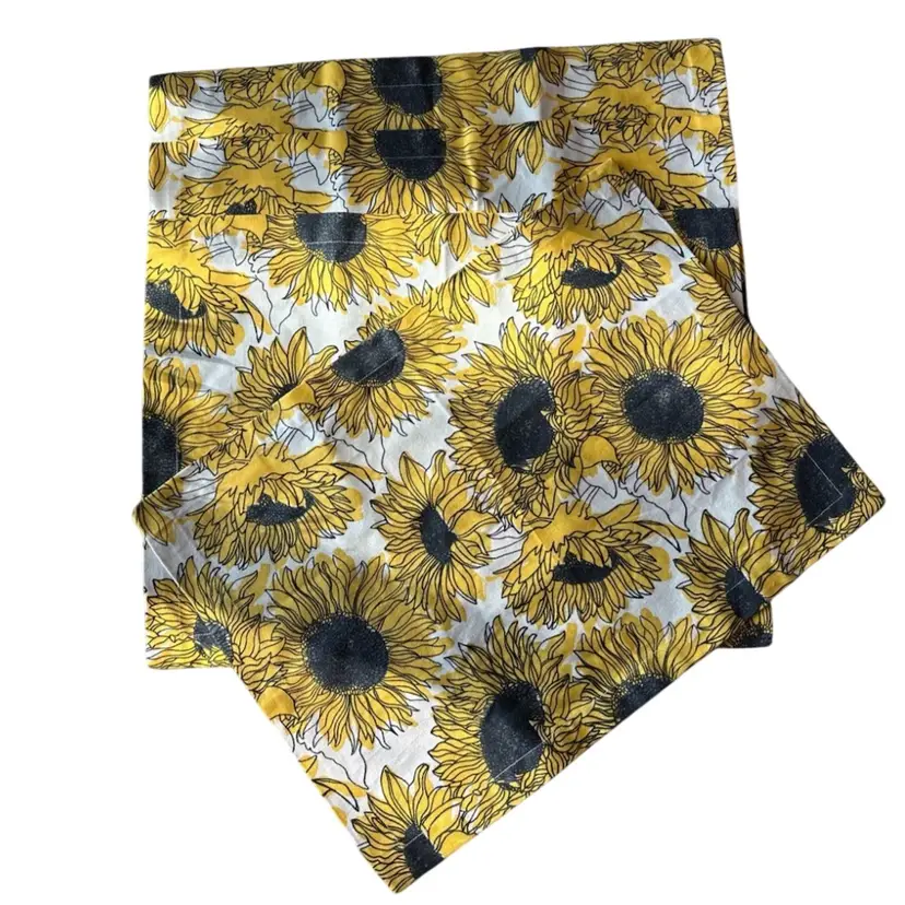 (4) Crate And Barrel Placemats Sunflower 14” X 19” New, Never Used! Made In India