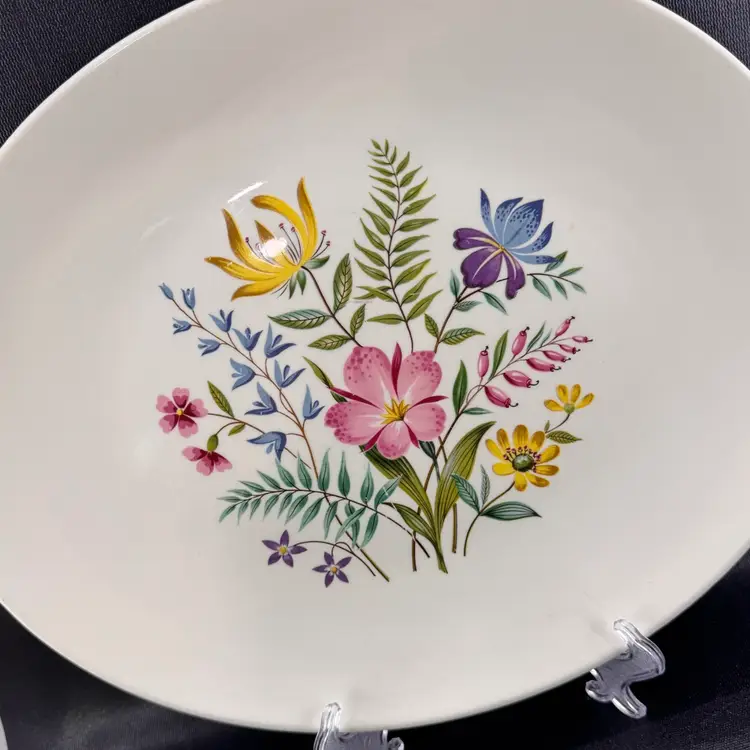 Vintage Knowles Scandia Large Floral Serving Platter Spring Easter