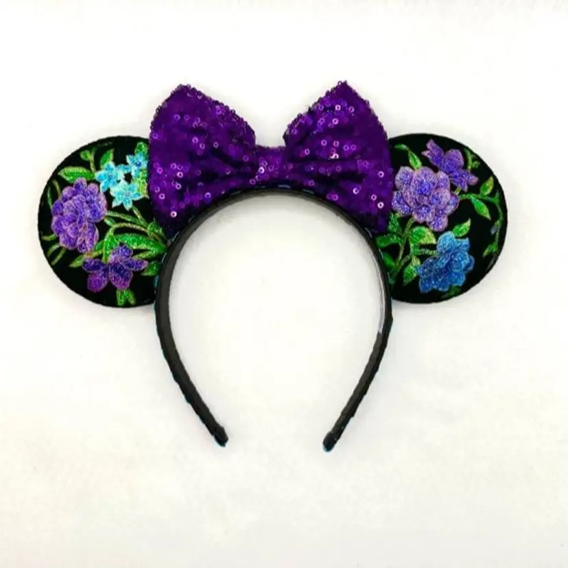 Black Floral Ears