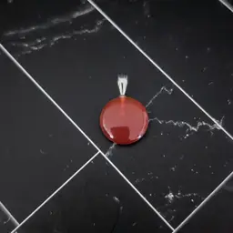 Vintage Pendant - 0.5" - Small Red Circular - No Chain Included