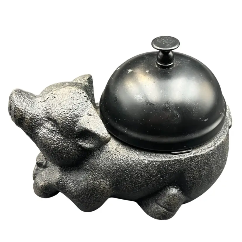 Cast Iron Pig Shaped Desk Bell