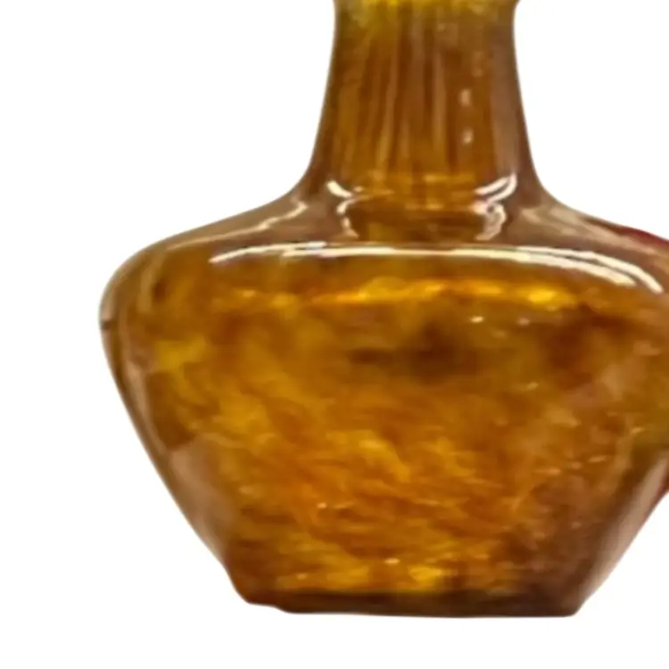 Vase Vintage 1960’s Sasaki Amber Crystal Tortoise gold Speckled