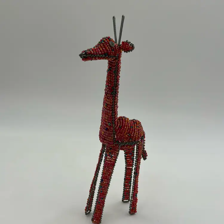 #4. Beaded Giraffe Pink,Orange,Blue,Red,Gold,Green. Bead Colored
