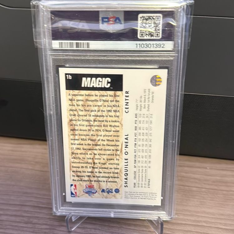 Shaquille O’Neal 1992 Upper Deck Trade Card 1b PSA 8