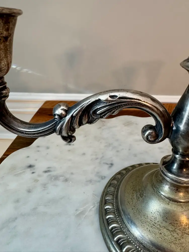 Silver Over Copper Candelabra