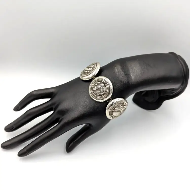 Brighton Portal Bracelet Silver Plate Vintage Statement 7" Marked