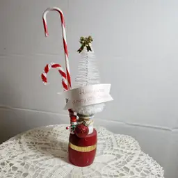 Red and White Merry Christmas Assemblage