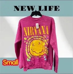 SMALL NWT NIRVANA PINK CREWNECK