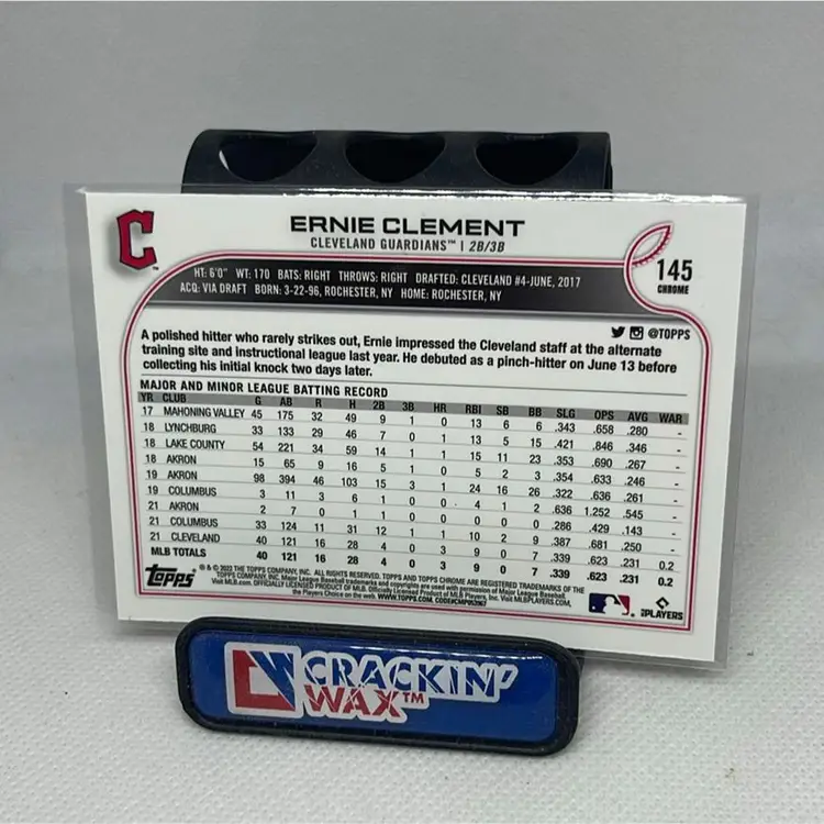 2022 Topps Chrome Pink Refractor ERNIE CLEMENT Rookie