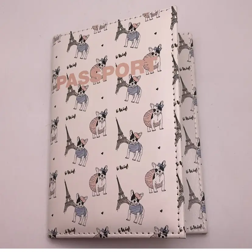 PP4 Passport Holder Booklet Eiffel Tower French Bulldog