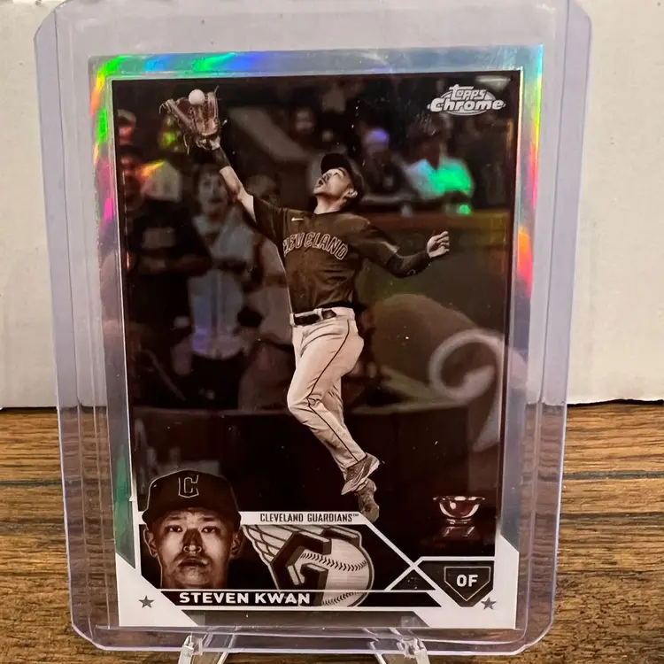 2023 Topps Chrome Steven Kwan Sepia Refractor Parallel #107 Cleveland Guardians