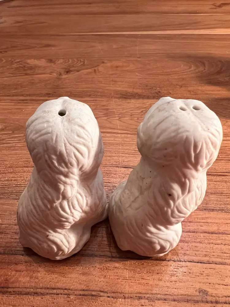 Vintage Sheep Dogs Salt and Pepper Shakers Porcelain Taiwan ROC