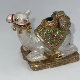 Camel Bejeweled Trinket Jewelry  Box Metal 2.5 X 2.5”