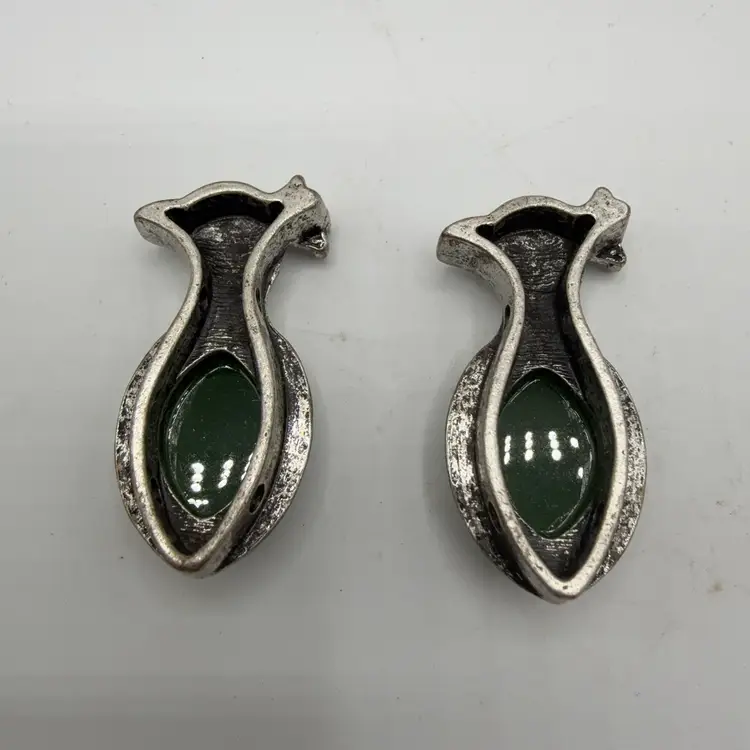 Pair Of Silver Tone Bird Beads
