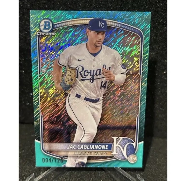 Jac Caglianone 2025 Bowman Chrome Aqua Shimmer Parallel /125 Royals BCP-103