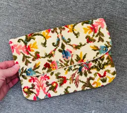 Vintage 1960's Tapestry Clutch Bag
