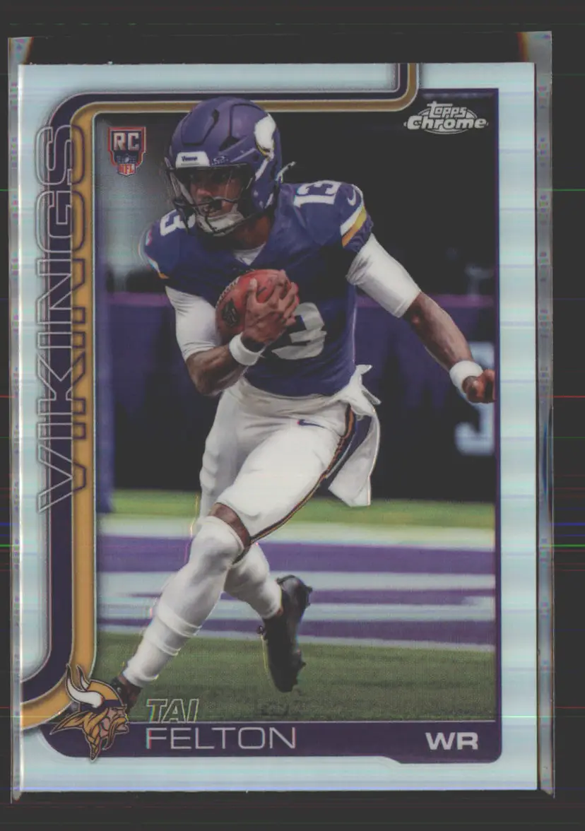 Tai Felton 2025 Topps Chrome Refractor #395 - (142) - Minnesota Vikings