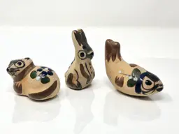 Miniature Tonala Critters Rabbit, Cat and Fish Set of 3