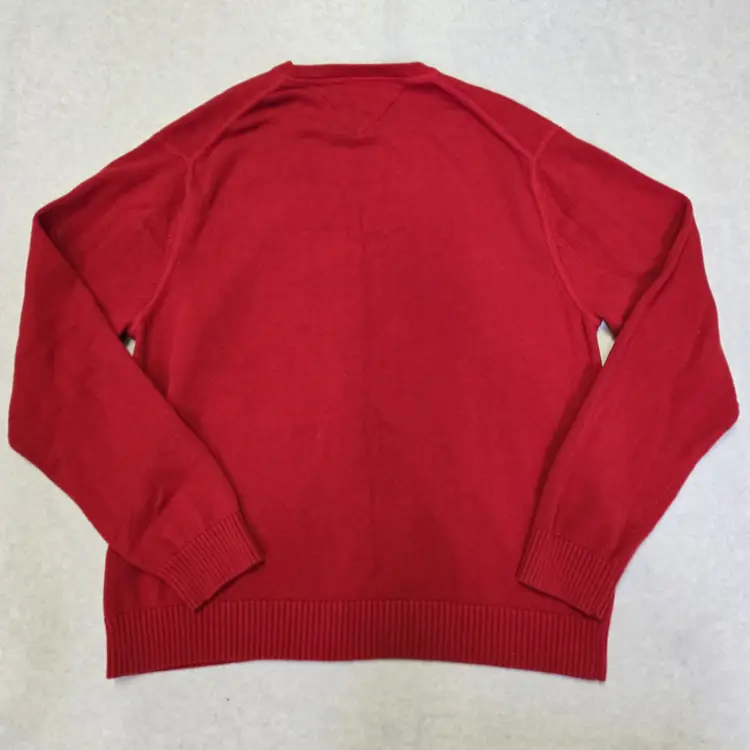 Tommy Hillfiger Mens Crewneck Sweater XXL Red Knit Pullover