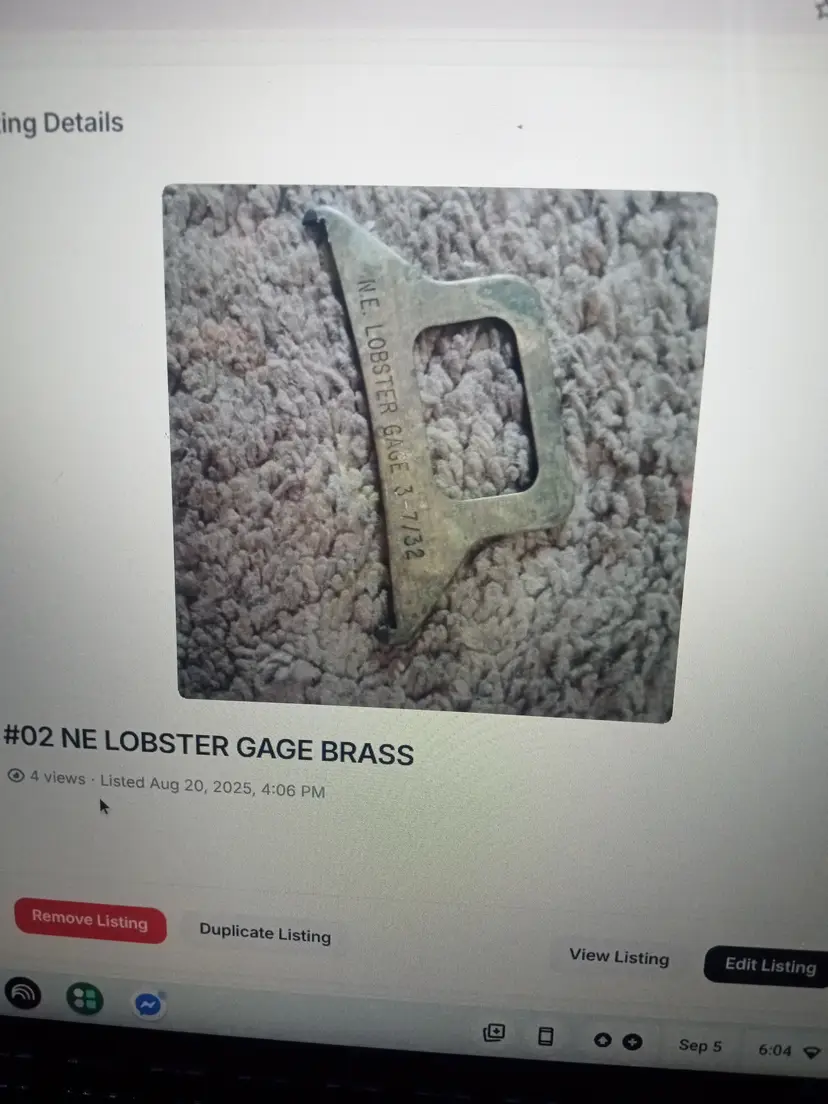 Vintage NE Lobster Gage Brass