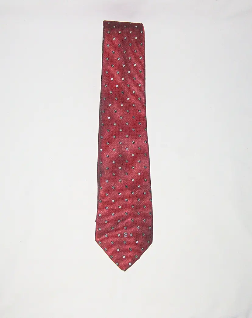 Pierre Cardin Red Geometric Necktie – Silk Blend