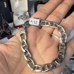 925 Sterling Figaro Link Bracelet As is