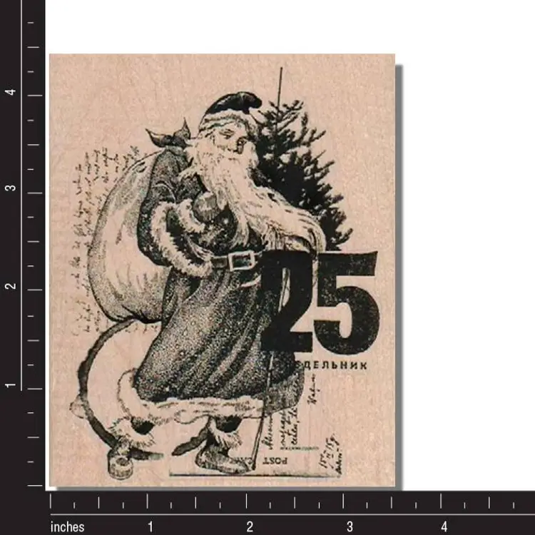 Santa Collage Christmas Rubber Stamp