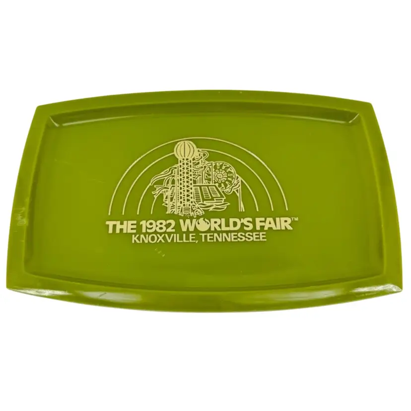 1982 Knoxville TN Worlds Fair Green Tray