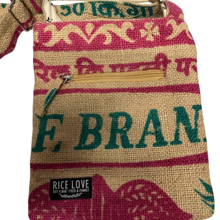 Zelda - Rice Love Burlap Crossbody