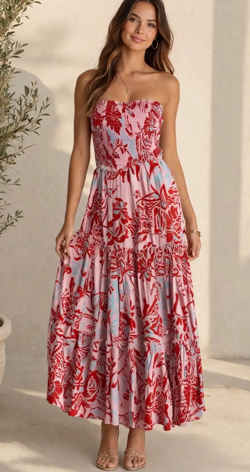 Abel The Label Strapless Maxi Dress
