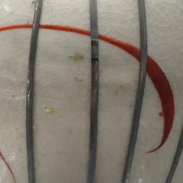 #1631 Mid 20th Century Japanese Silver Wire Overlay Wrapped Hand Painted Vase Pottery Ceramic Porcelain with Multicolored Flowers Orange And Red Meiji Awaji Vase