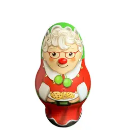 Mrs Claus Metal Christmas Tin 3D Empty•Great For Gifts Or Candy•Free Standing•READ
9” T x 5” W