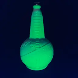 1939 Worlds Fair Uranium Glass Bottle