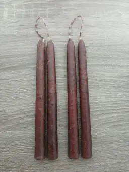 Vintage Rustic Hand Dipped Taper Candles Brown 7"