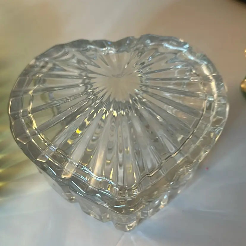 Crystal Lead Heart Trinket Box