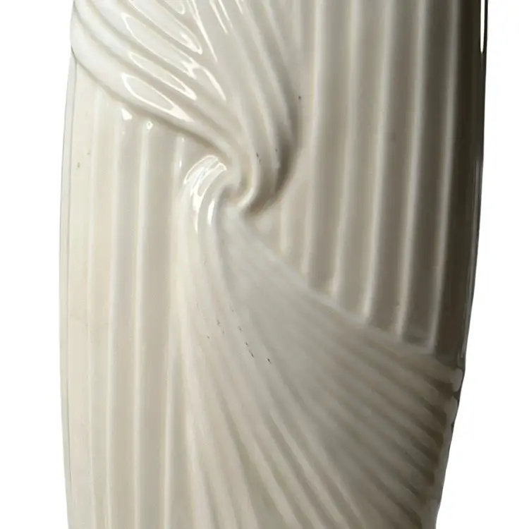 White Ceramic Drape Fluted 6" X 3.75" Vase Avon