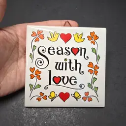 Vintage MCM Style "Season With Love" Decor Tile/Trivet