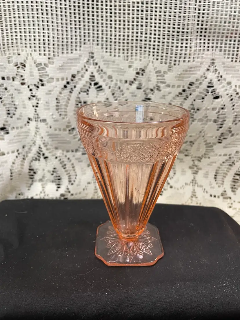 JEANNETTE GLASS CO. ADAM PINK 4-1/2" TALL FOOTED 