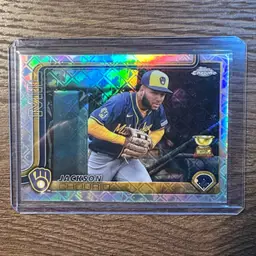Jackson Chourio 2025 Topps Chrome Logofractor Image Variation Rookie Cup Milwaukee Brewers