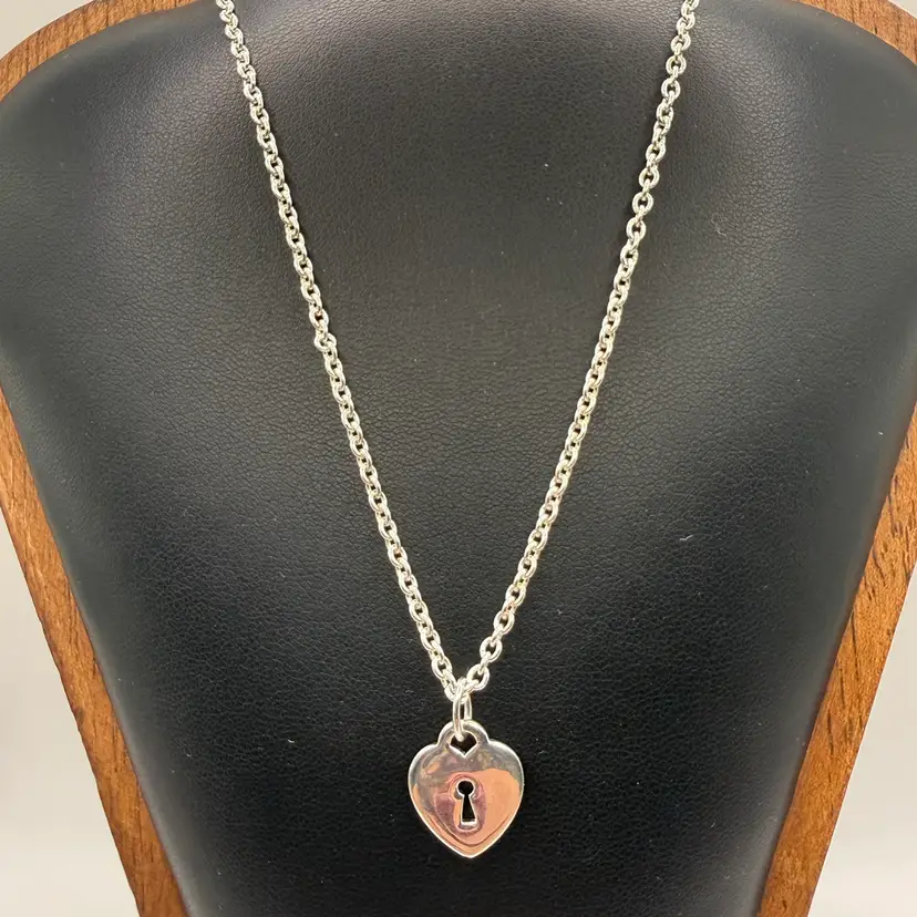 Sterling Silver Heart Lock Necklace