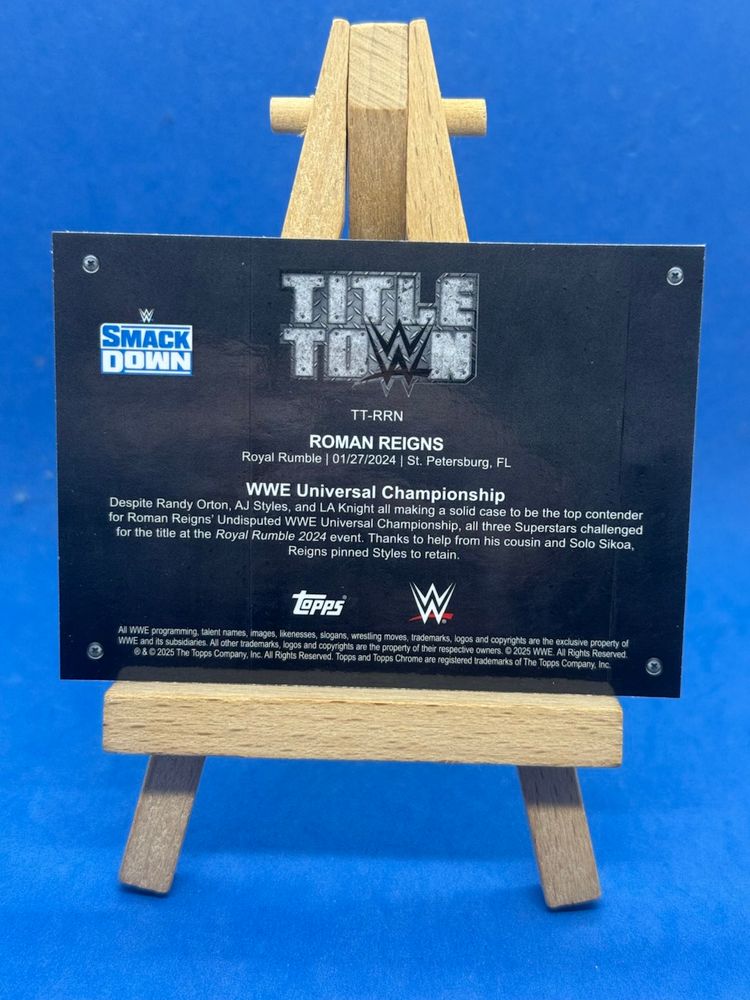 2025 WWE Topps Chrome Roman Reigns Title Town Insert A13