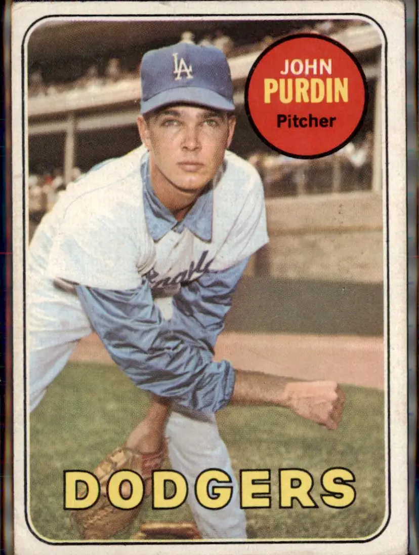 1969 Topps #161 John Purdin - (pk3) - Los Angeles Dodgers