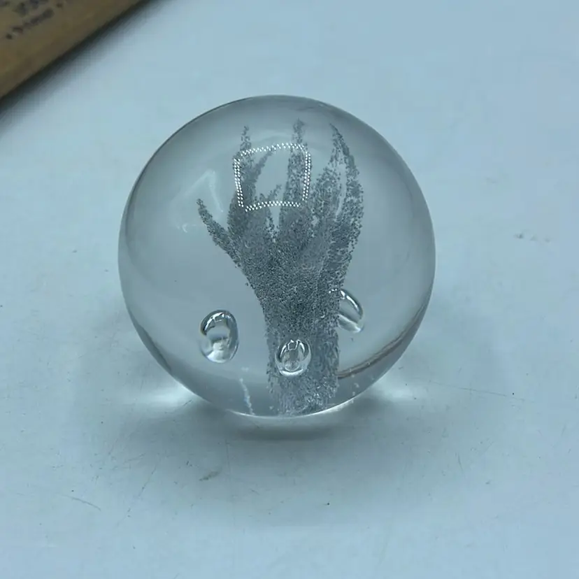 Small Paperweight Controlled Bubble 2” Signed