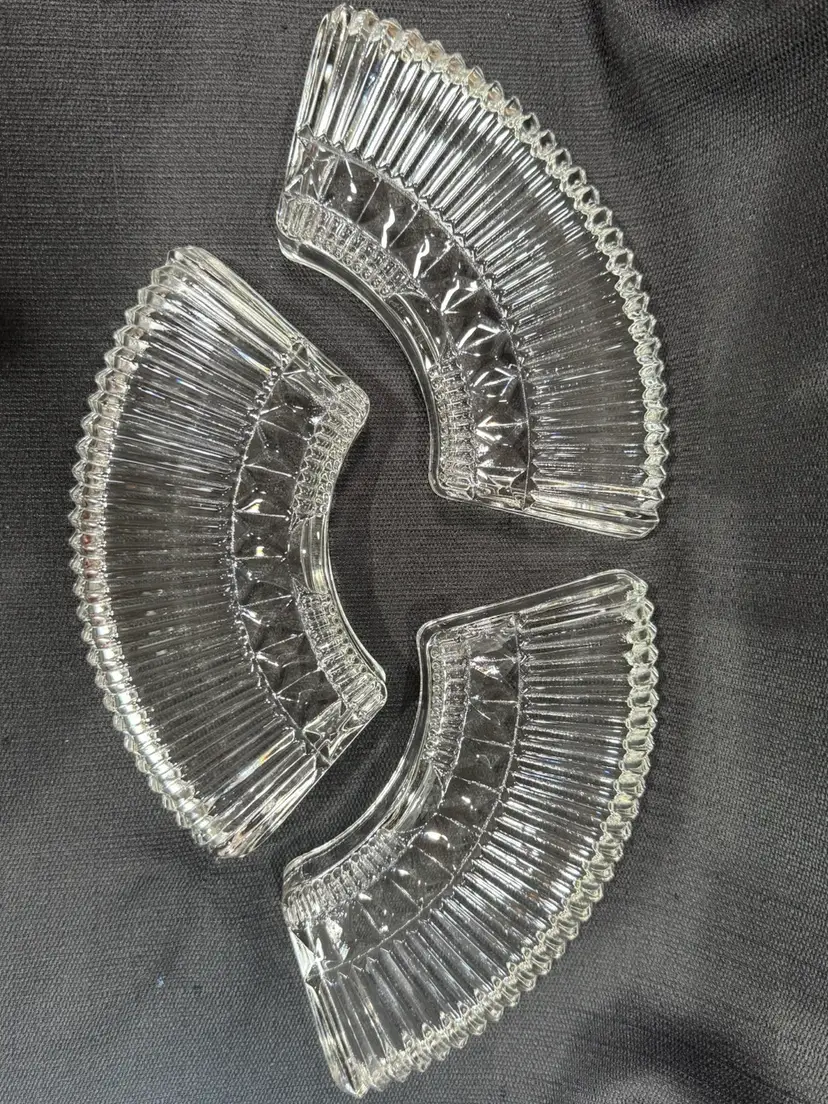 Vintage Kromex Lazy Susan Glass Inserts (3)