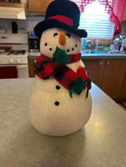 Plush Snowman Vintage About 14 Inches