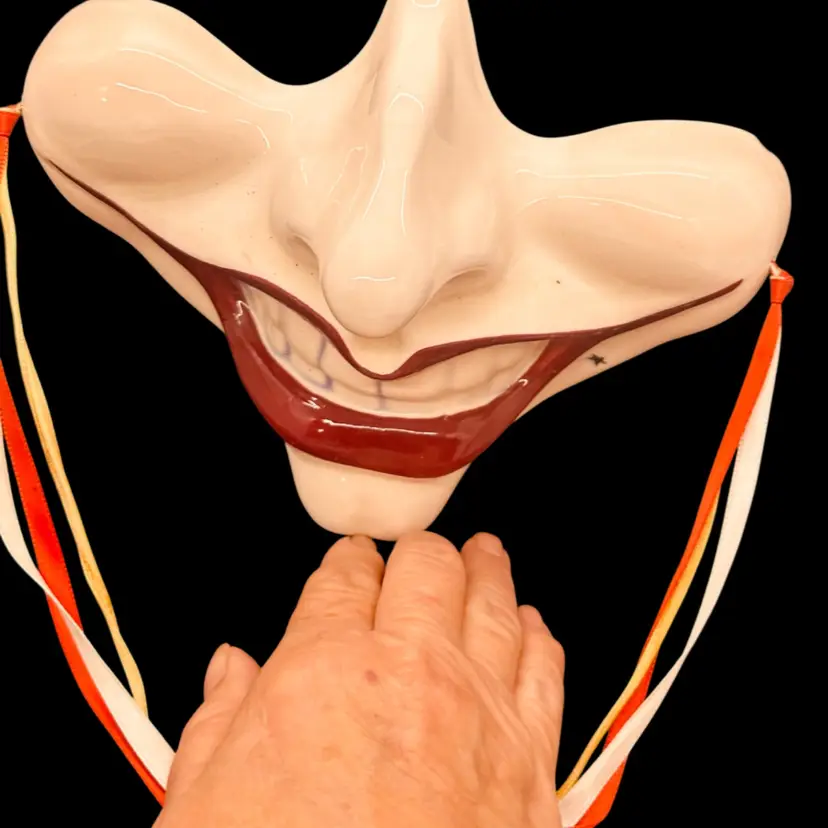 43. 1979 Ceramic "Cast of Thousands" Half Joker Clown Mask