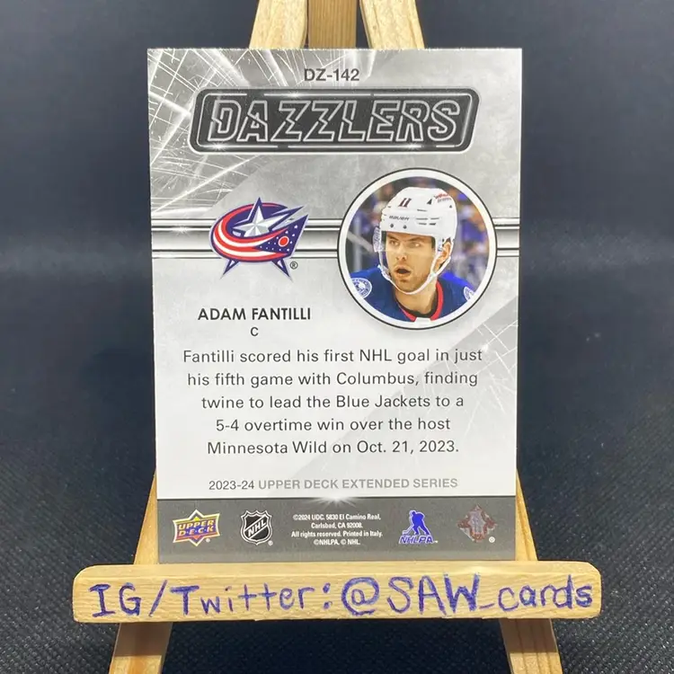 Adam Fantilli 2023-24 Upper Deck Extended Series Green Dazzlers Columbus Blue Jackets